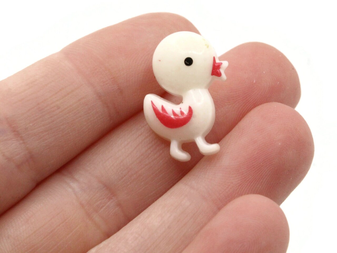 8 21mm White Duck Plastic Shank Bird Buttons Retro Animal Buttons